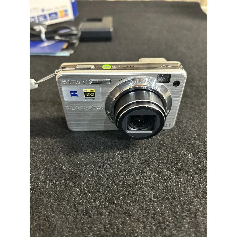 Sony Cybershot DSC-W170 10.1MP Digital Camera-Battery, Charger, Manuals Case B-5